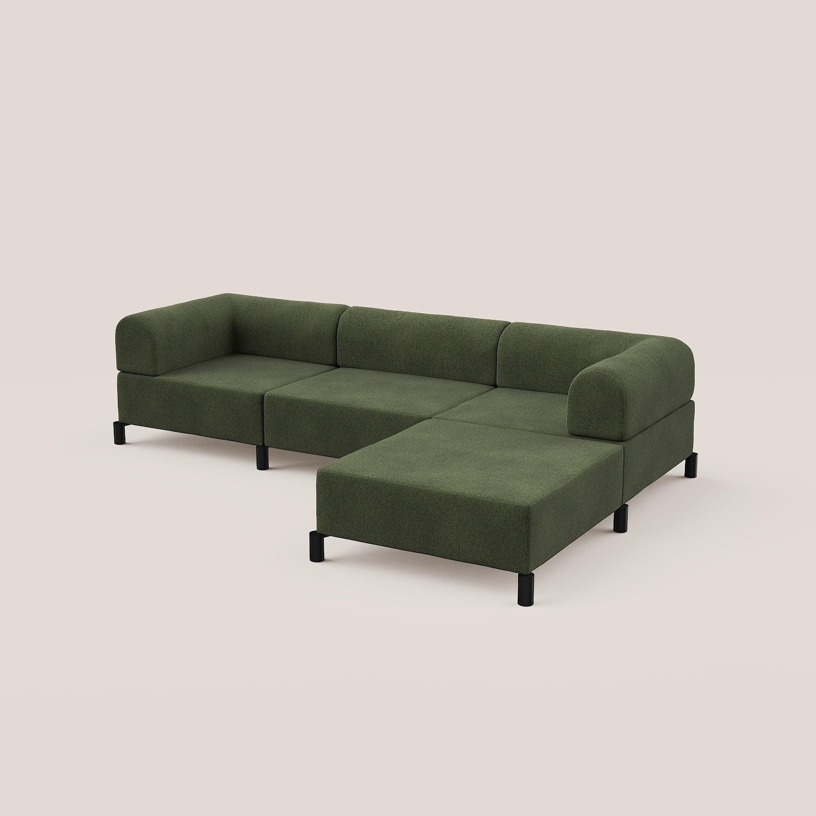 3,5 zits bank met hocker