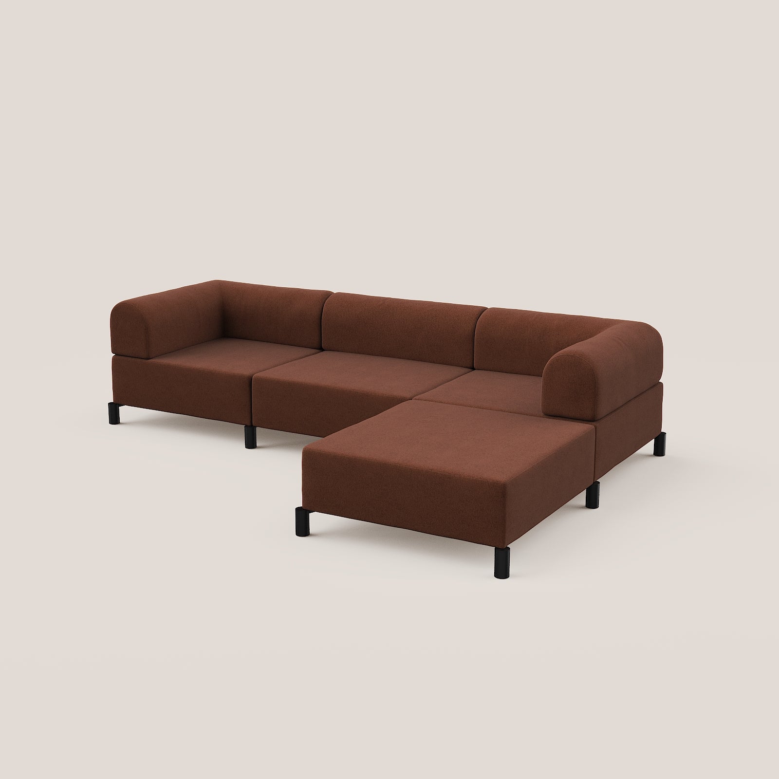 3,5 zits bank met hocker