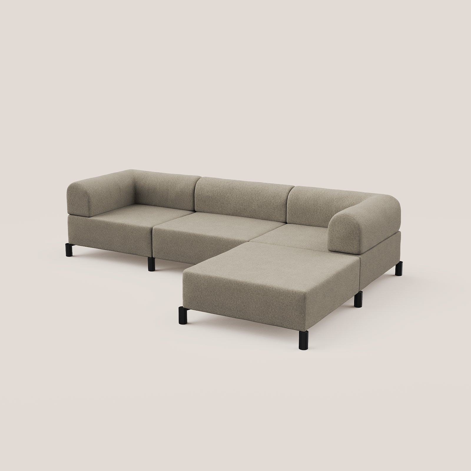 3,5 zits bank met hocker
