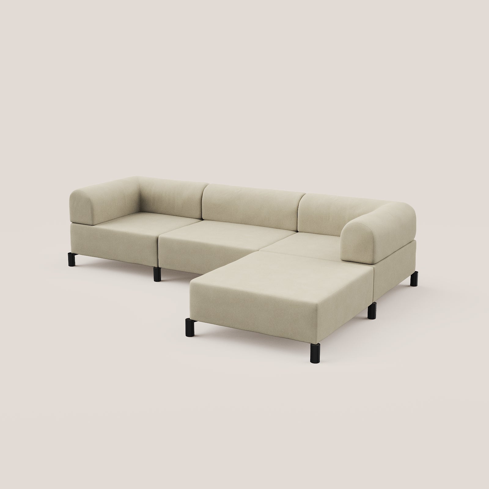 3,5 zits bank met hocker
