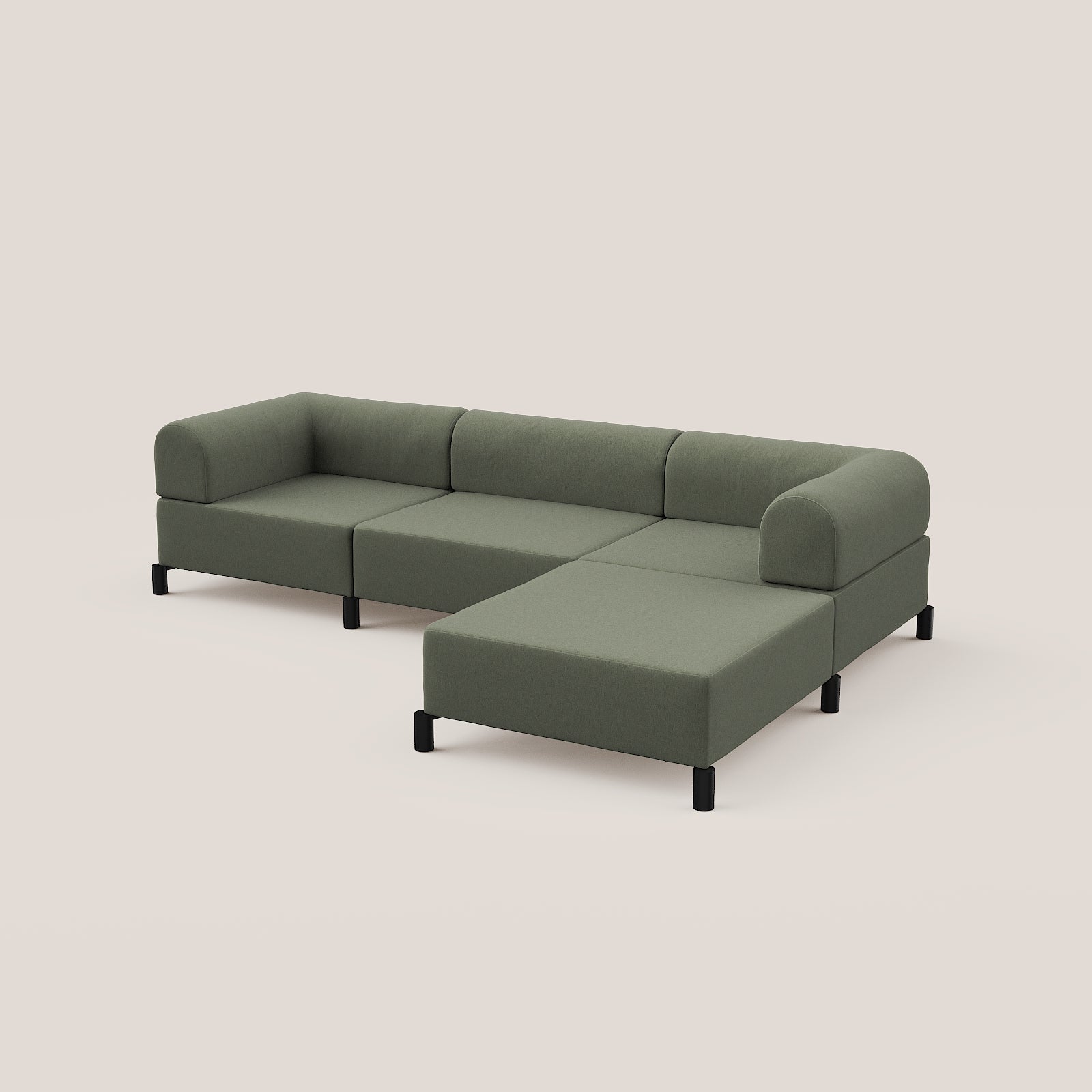 3,5 zits bank met hocker