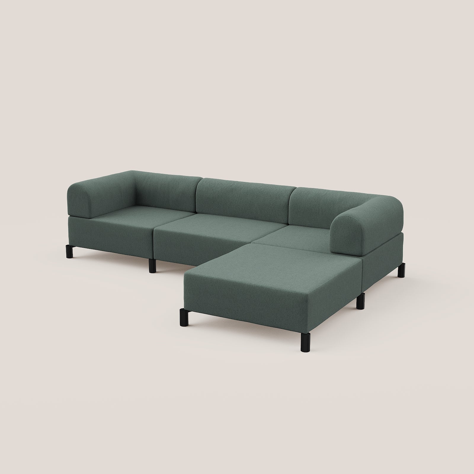 3,5 zits bank met hocker