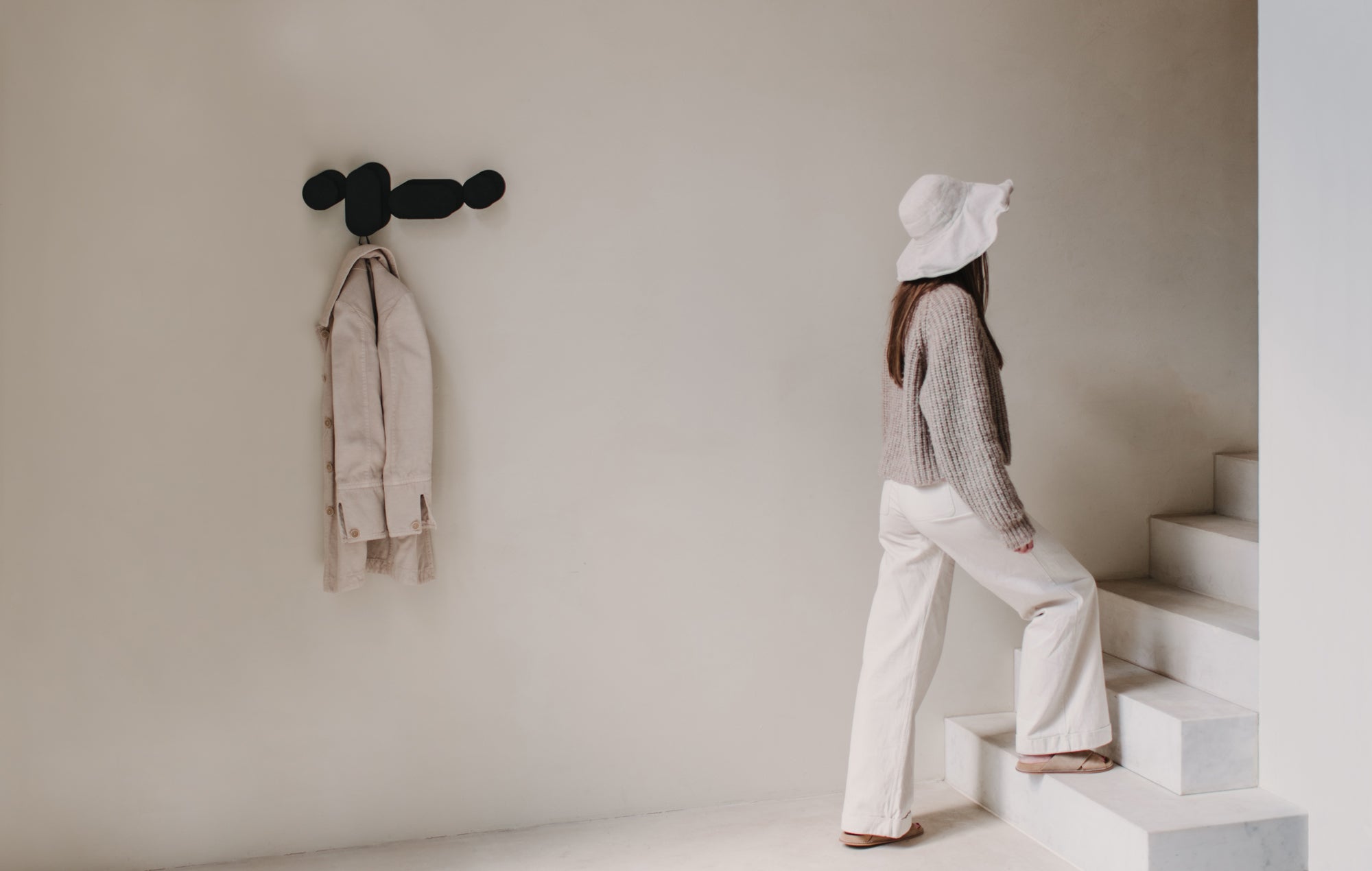 Afbeelding stalen wandkapstok Coat Rack °01 in Black / Zwart