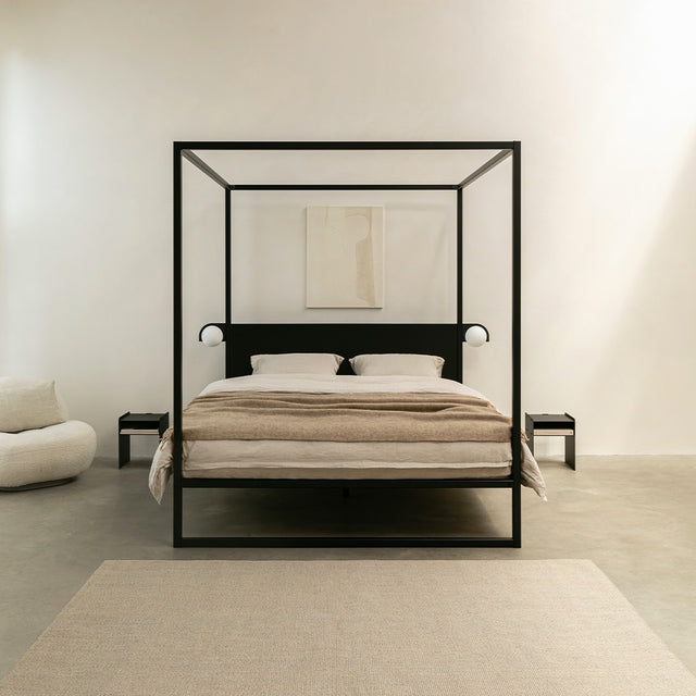 HOMERECOMMEND Bedframe, metalen logeerbed, bedframe van metaal, logeerbed voor kleine ruimtes, zwart HOMERECOMMEND Bedframe, metalen logeerbed, bedframe van metaal, logeerbed voor kleine ruimtes, zwart