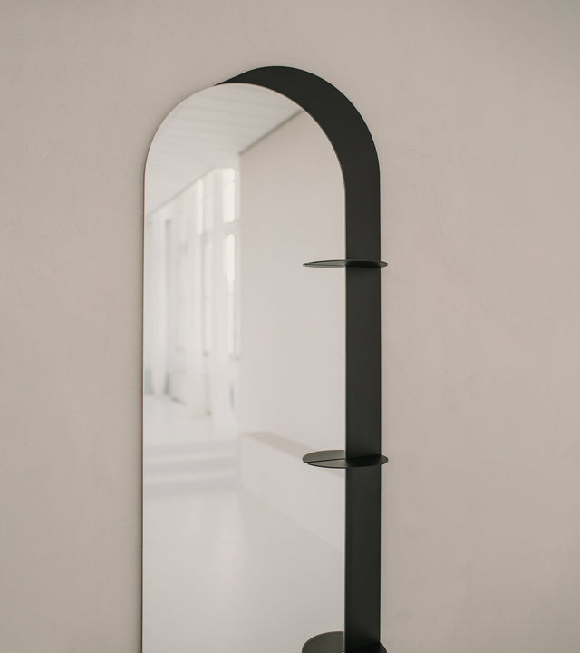 Afbeelding detail platforms wandspiegel Mirror °02 in Black / Zwart