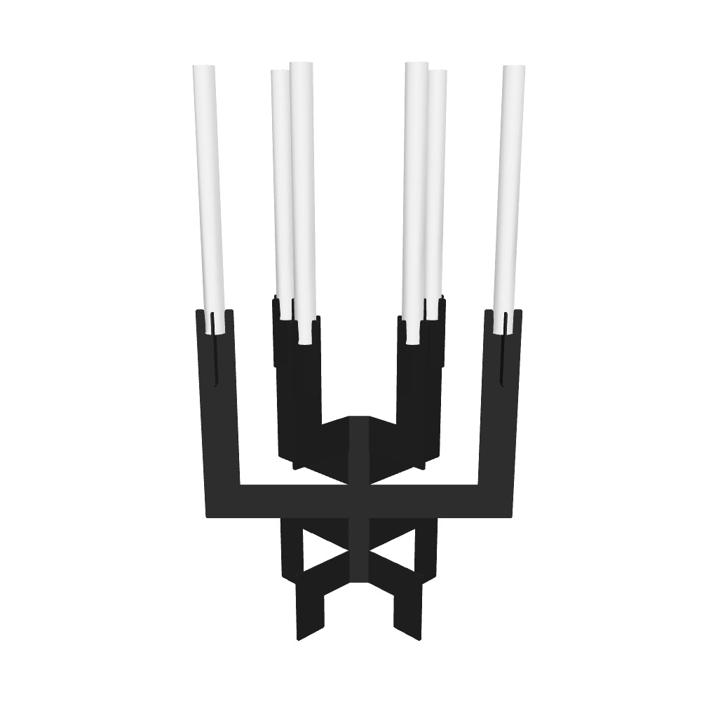 3D afbeelding Productafbeelding stalen kandelaar Candleholder °01 in Black / Zwart Robuust Amsterdam