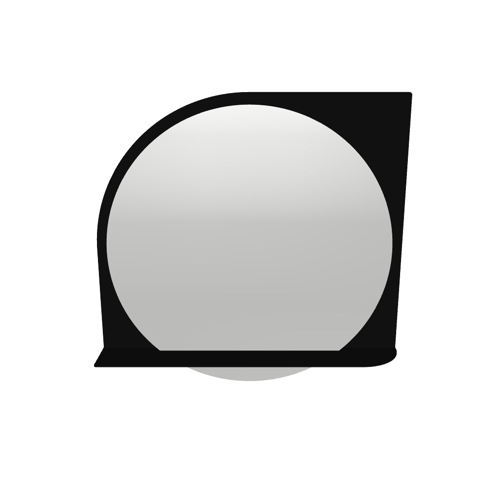 3D Afbeelding detail aluminium wandspiegel Mirror °01 in Stone White / Leisteengrijs Robuust Amsterdam