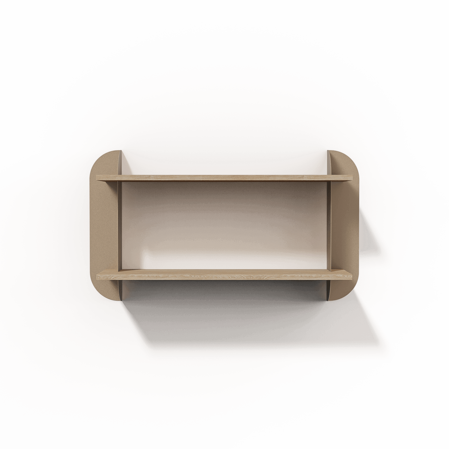 render wandplank type 1 beige staal en licht hout twee planken - robuust amsterdam