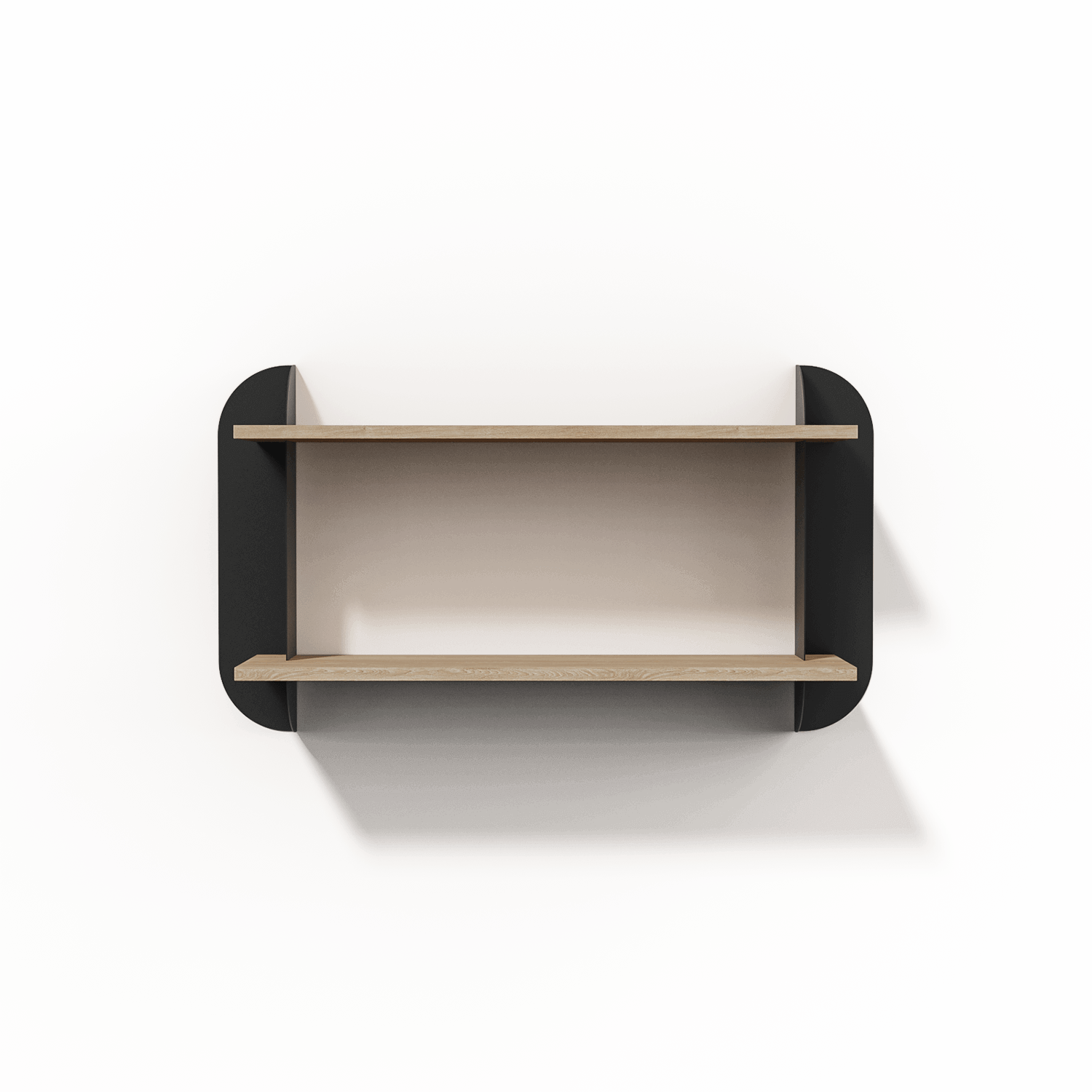 render wandplank type 1 zwart en licht hout twee planken - robuust amsterdam